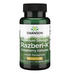 SWANSON Maximum Strength Razberi-K 500 mg (Malinové ketóny – Chudnutie) 60 vegetariánskych kapsúl