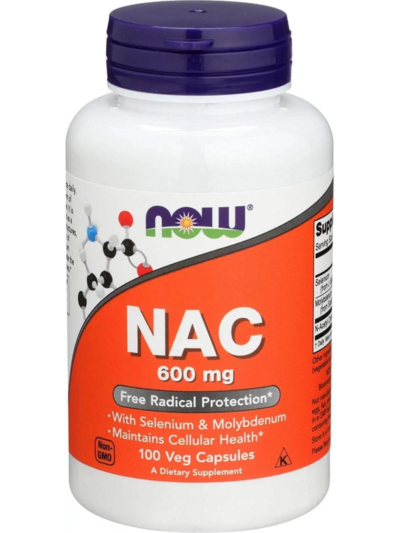 NOW FOODS NAC 600 mg (N-acetyl L-cysteín) 100 vegetariánskych kapsúl