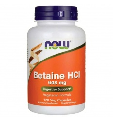NOW FOODS Betain HCL 648 mg 120 vegetariánskych kapsúl