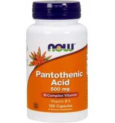 NOW FOODS Kyselina pantoténová 500 mg (kyselina pantoténová) 100 kapsúl