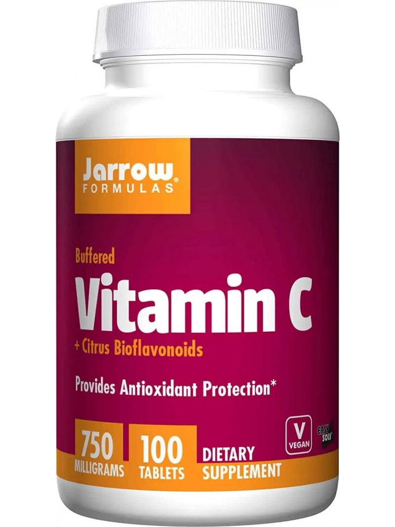 JARROW FORMULAS Vitamín C 750 mg (nasypaný vitamín C) 100 vegetariánskych tabliet