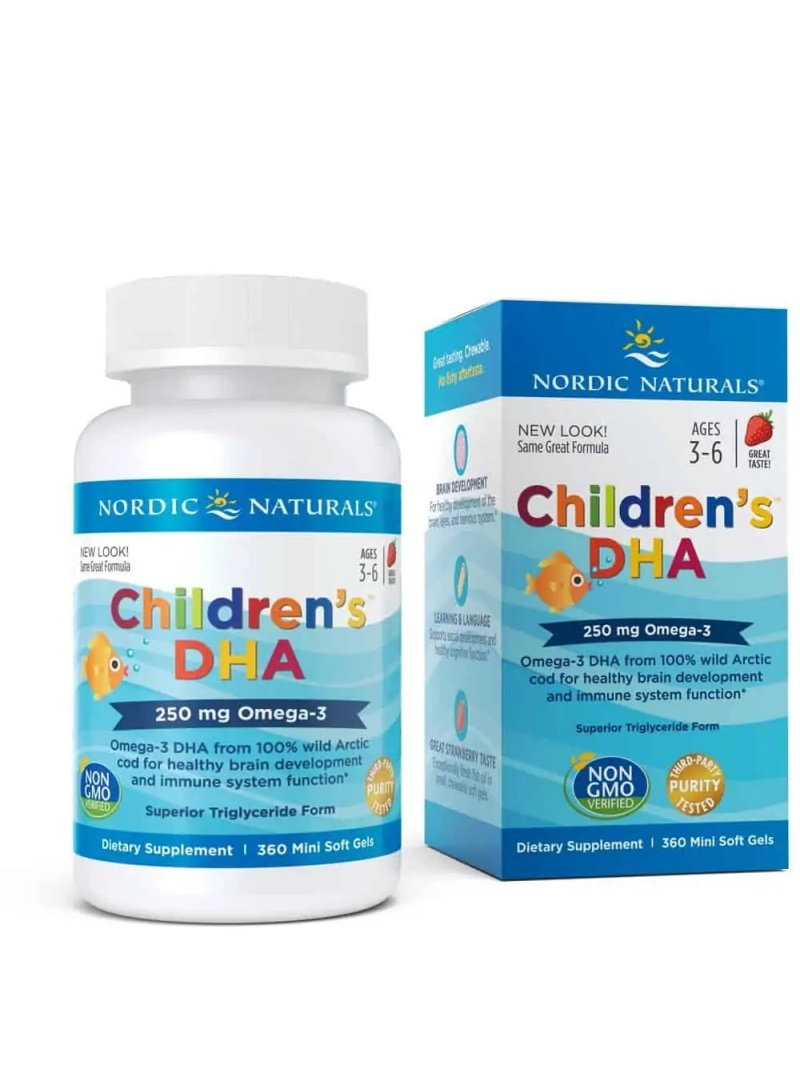 Nordic Naturals Detská DHA 250 mg (Omega-3 pre deti) 360 balení - Jahoda