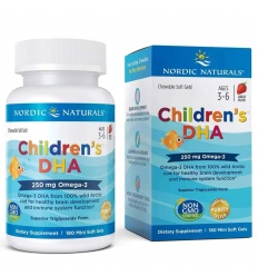 Nordic Naturals Detská DHA 250 mg (Omega-3 pre deti) 180 balení - Jahoda