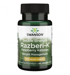 SWANSON Maximum Strength Razberi-K 200 mg (Malinové ketóny - Chudnutie) 60 vegetariánskych kapsúl
