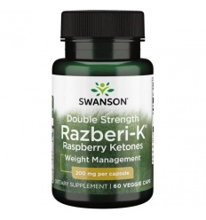 SWANSON Maximum Strength Razberi-K 200 mg (Malinové ketóny - Chudnutie) 60 vegetariánskych kapsúl