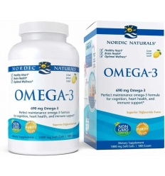 NORDIC NATURALS Omega-3 690 mg (EPA DHA na podporu zdravia mozgu a srdca) 180 citrónových vrecúšok