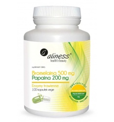 ALINESS Bromelain 500 mg, Papain 200 mg (rastlinné enzýmy) 100 vegetariánskych kapsúl