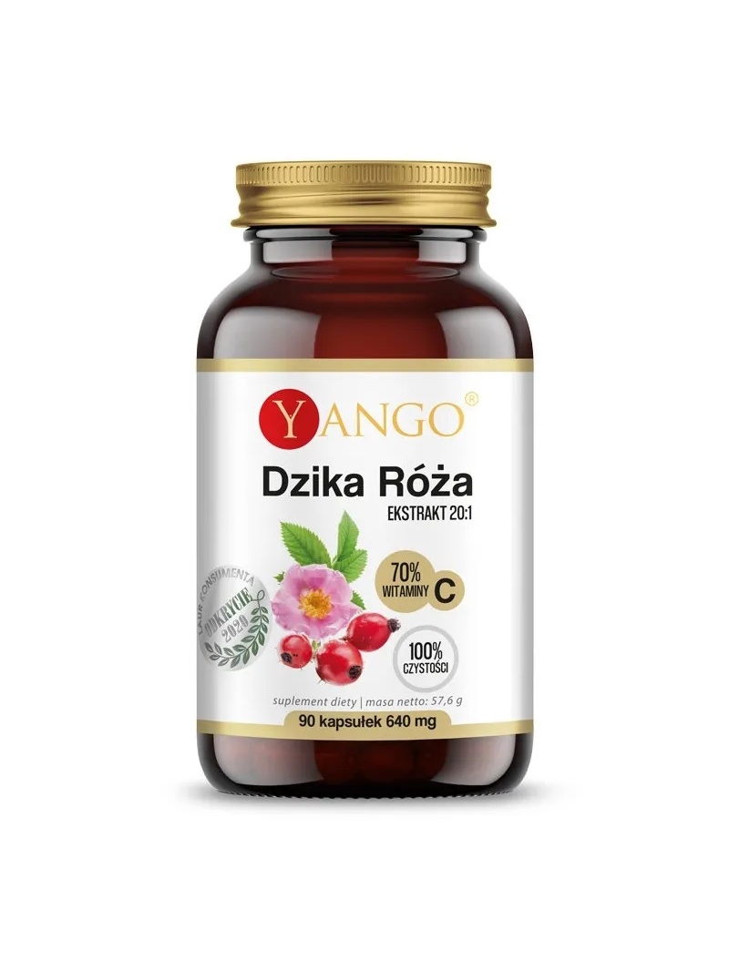 YANGO šípkový extrakt (prirodný zdroj vitamínu C) 90 vegetariánskych kapsúl