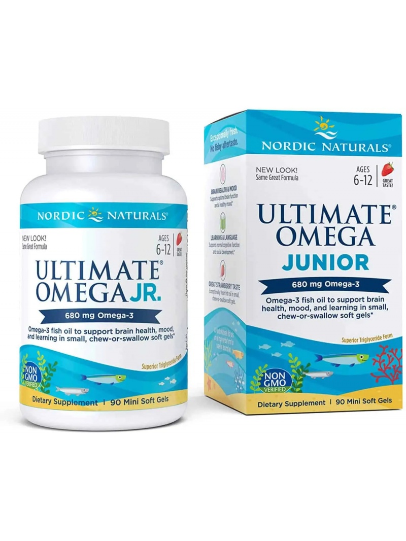 NORDIC NATURALS Ultimate Omega Junior (Omega 3, EPA, DHA) 680 mg 90 vegetariánskych kapsúl