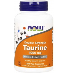 NOW FOODS Taurín 1000 mg Dvojitá sila (Taurín, zraková funkcia) 100 vegetariánskych kapsúl