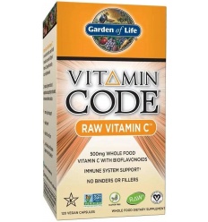 ZÁHRADA ŽIVOTA Vitamínový kód RAW Vitamín C 500 mg 120 vegetariánskych kapsúl