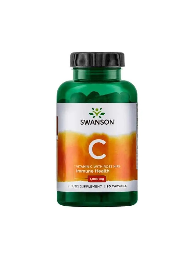 SWANSON Vitamín C (vitamín C 1000 mg divokou ružou) 90 kapsúl