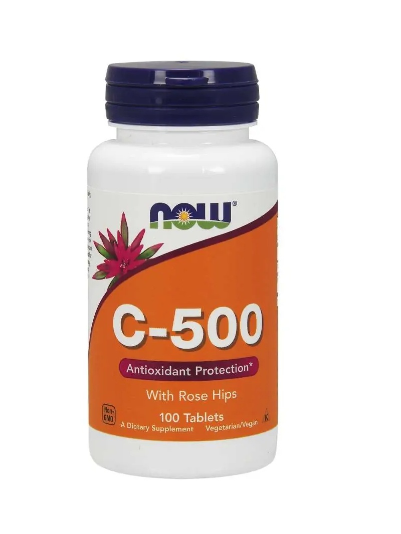 NOW FOODS Vitamín C-500 (vitamín C s divokou ružou) 100 tabliet