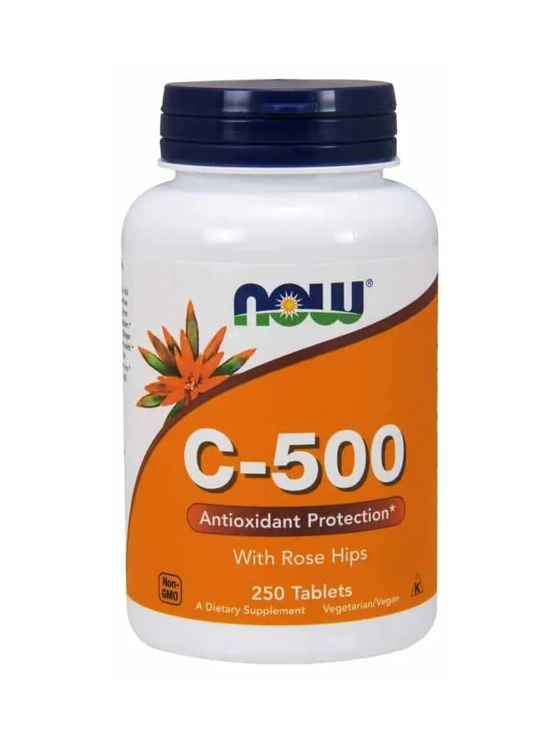 NOW FOODS Vitamín C-500 (vitamín C s divokou ružou) 250 tabliet