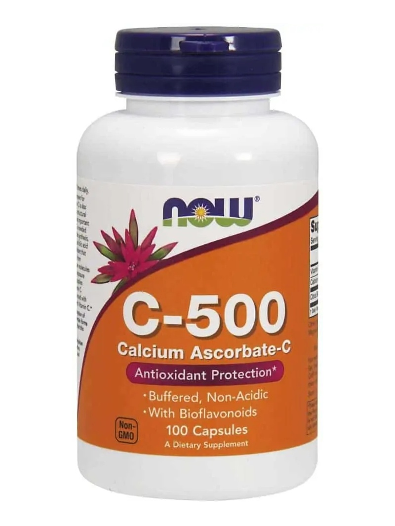 NOW FOODS Vitamín C-500 vápenatý askorbat-C 100 kapsúl