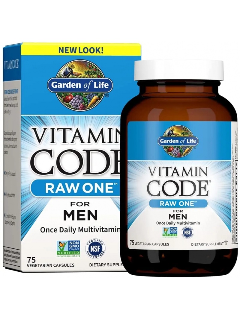 ZÁHRADA ŽIVOTA Vitamin Code RAW ONE pre MUŽOV 75 vegetariánskych kapsúl