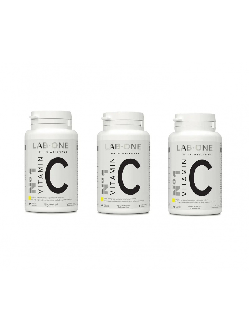 LAB ONE N°1 Vitamín C (vitamín C, Imunita) 1000 mg 3 x 45 kapsúl
