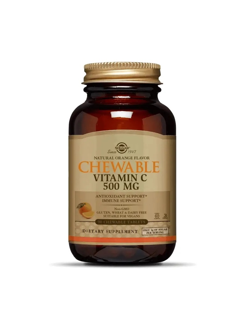 SOLGAR Vitamín C pastilka (imunita) 500 mg 90 pomarančových pastiliek