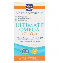 NORDIC NATURALS Ultimate Omega + CoQ10 100 mg (Omega-3, Coenzým Q10) 60 mäkkých kapsúl
