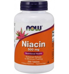 NOW FOODS Niacín 500 mg (Niacín) Vitamín B3 250 tabliet