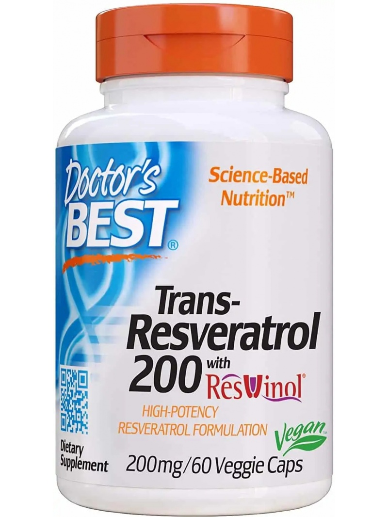 Najlepší Trans-Resveratrol s Resvinolom 200 mg (Resveratrol) 60 vegetariánskych kapsúl