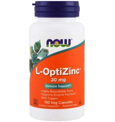 NOW FOODS L-OptiZinc (imunitný zinok s metionínom) 100 vegetariánskych kapsúl
