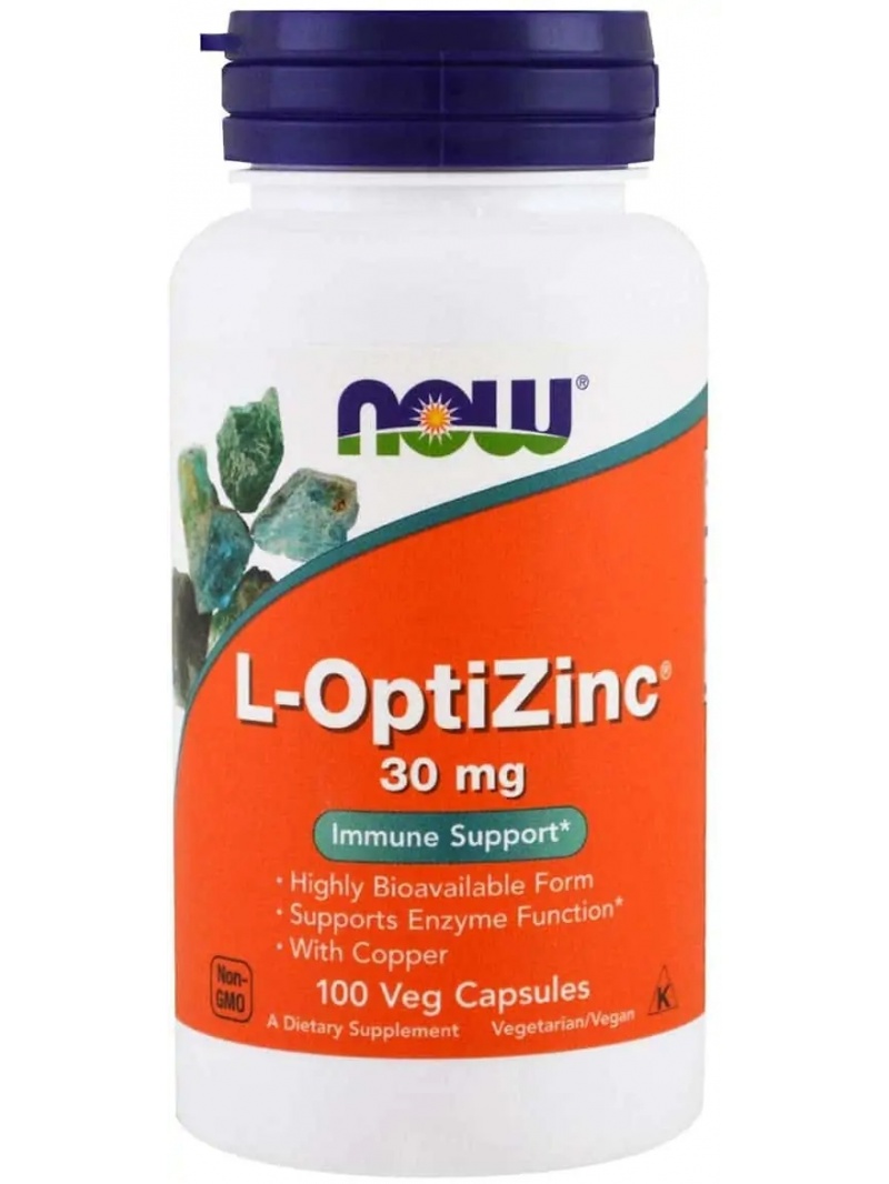 NOW FOODS L-OptiZinc (imunitný zinok s metionínom) 100 vegetariánskych kapsúl