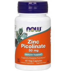 NOW FOODS Pikolinát zinku 50 mg 60 vegánskych kapsúl