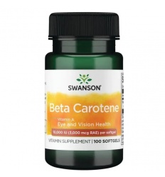 SWANSON Beta karotén (vitamín A) 10 000 IU 100 mäkkých gélov