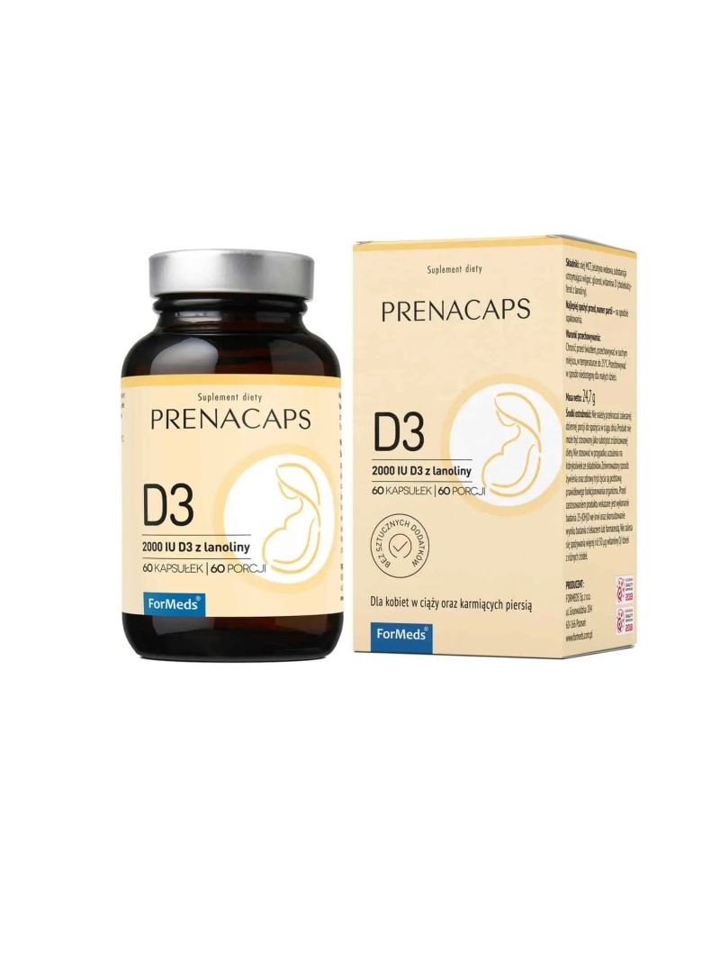 ForMeds PRENACAPS D3 (vitamín D3, pre tehotné ženy) 60 kapsúl