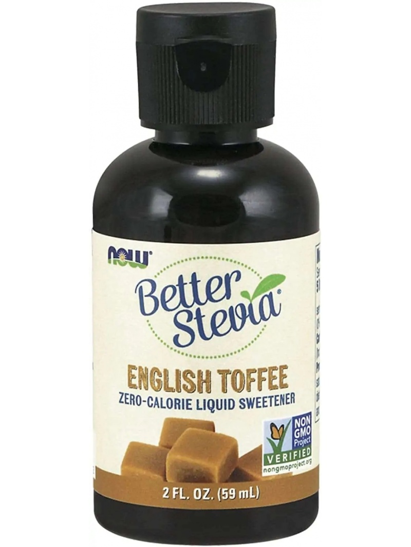 NOW FOODS Better Stevia Liquid Extract English Toffee (BIO Liquid Stevia Extract) 59 ml vegan