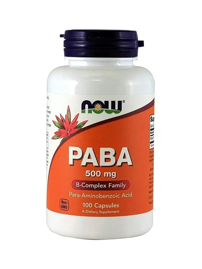 NOW FOODS PABA (kyselina para-aminobenzoová) 500 mg 100 kapsúl