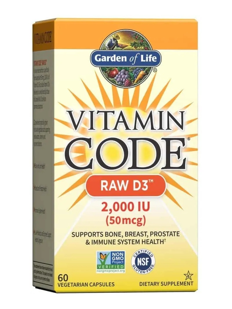 GARDEN OF LIFE Vitamínový kód RAW D3 2000 IU 60 vegetariánskych kapsúl