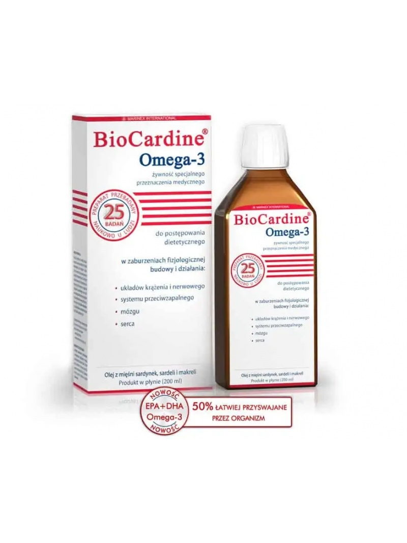 MARINEX BioCardine Omega-3 (olej z rybích svalov) 200 ml