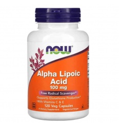 NOW FOODS Kyselina alfa-lipoová s vitamínmi C & E 100 mg (kyselina alfa-lipoová) 120 vegetariánskych kapsúl