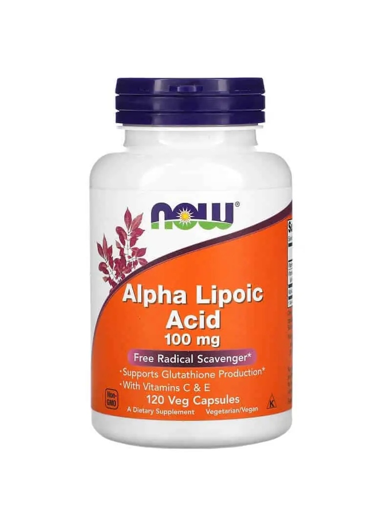 NOW FOODS Kyselina alfa-lipoová s vitamínmi C & E 100 mg (kyselina alfa-lipoová) 120 vegetariánskych kapsúl