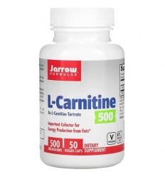JARROW FORMULAS L-Carnitine 500 mg (L-Carnitine) 50 vegetariánskych kapsúl