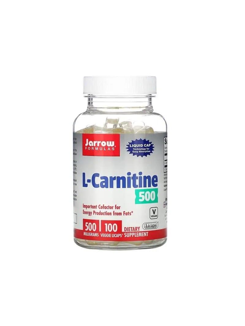 JARROW FORMULAS L-Carnitine 500 mg (L-Carnitine) 100 vegetariánskych kapsúl Licaps
