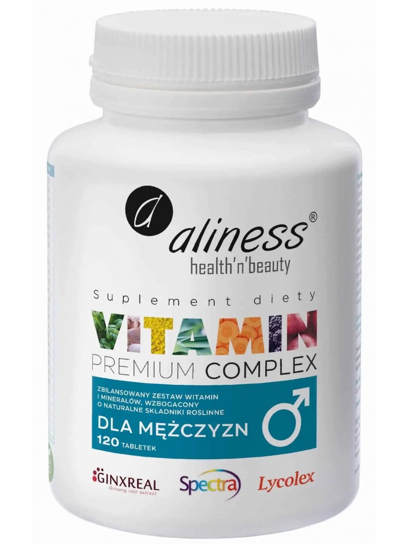 ALINES Premium vitamínový komplex pre mužov 120 vegetariánskych tabliet