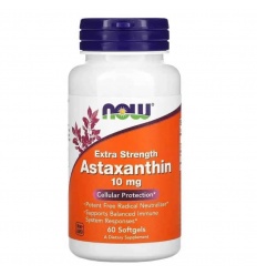 NOW FOODS Astaxanthin Extra Strength 10 mg (astaxanthin) 60 mäkkých gél