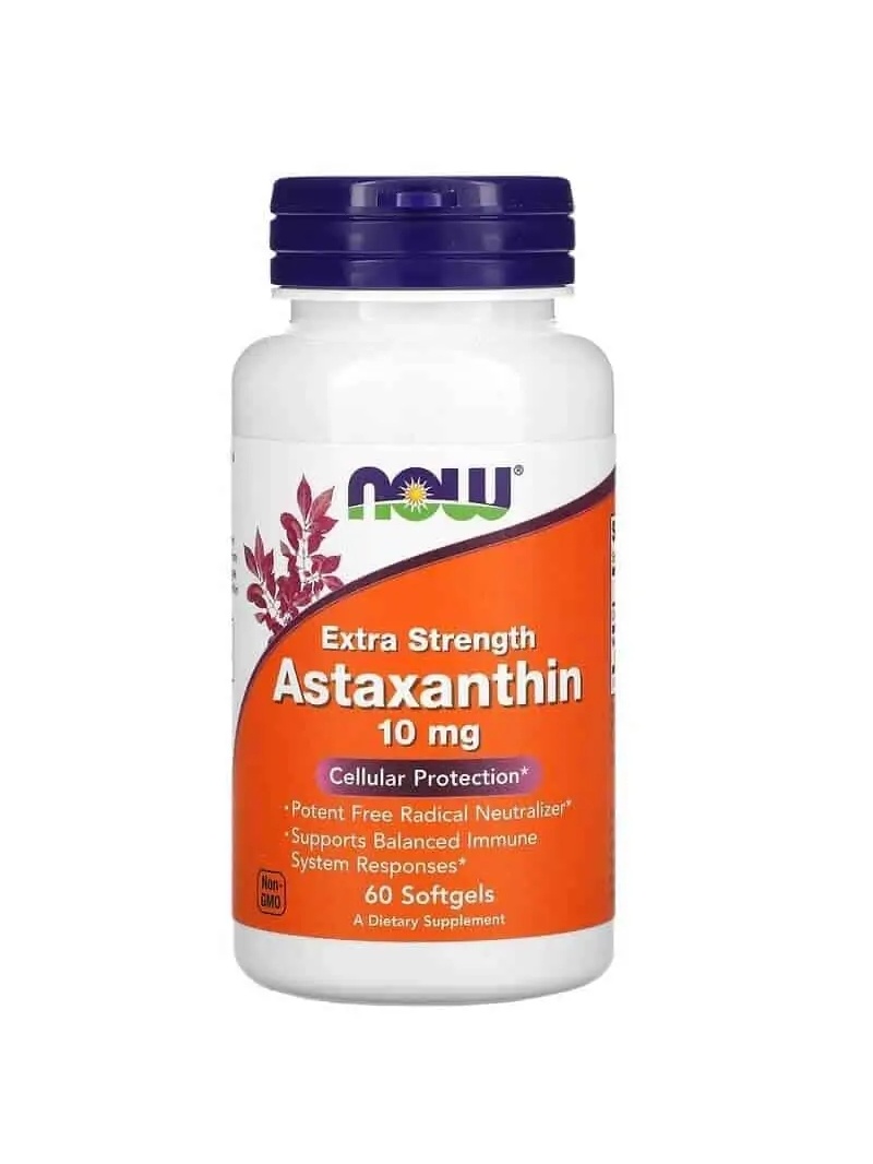 NOW FOODS Astaxanthin Extra Strength 10 mg (astaxanthin) 60 mäkkých gél