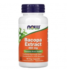 NOW FOODS Bacopa Extract 450 mg (Bacopa, podpora mozgu) 90 vegetariánskych kapsúl