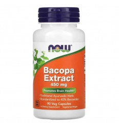 NOW FOODS Bacopa Extract 450 mg (Bacopa, podpora mozgu) 90 vegetariánskych kapsúl