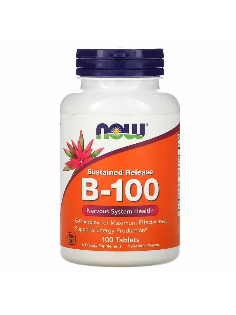 NOW FOODS Vitamín B-100 (komplex vitamínu B) 100 vegetariánskych tabliet