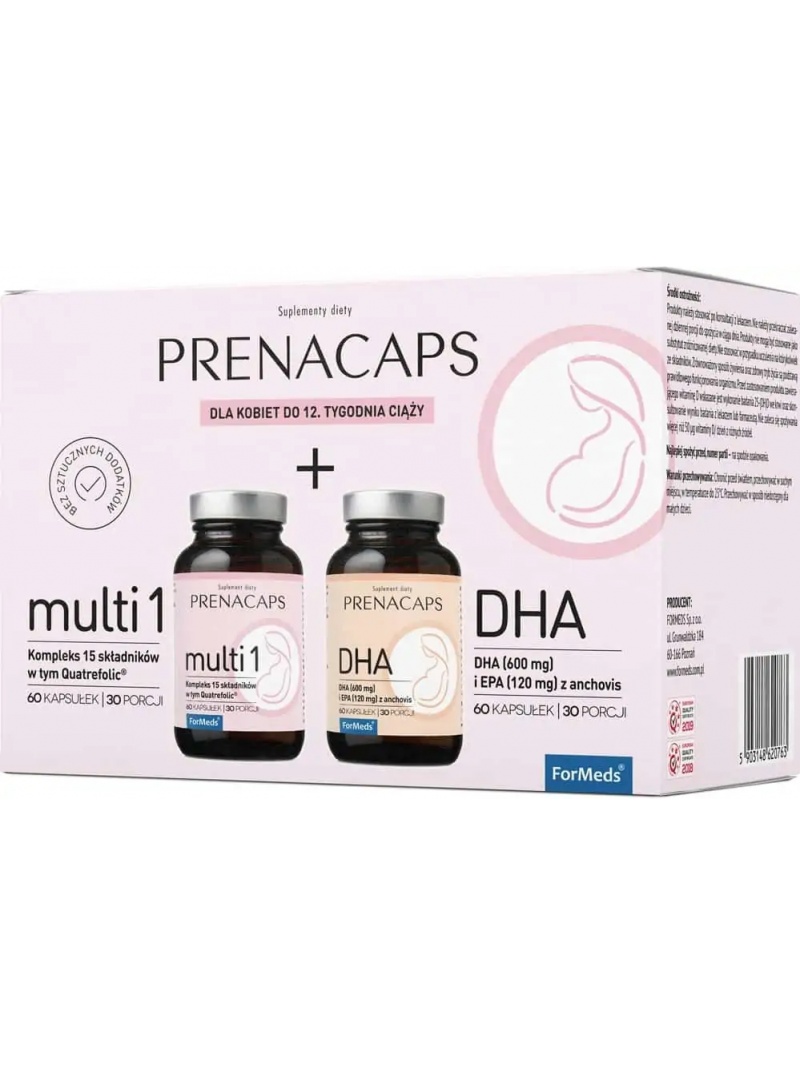 ForMeds PRENACAPS MULTI 1 + DHA (komplex pre ženy do 12 týždňov tehotenstva) 60 kapsúl
