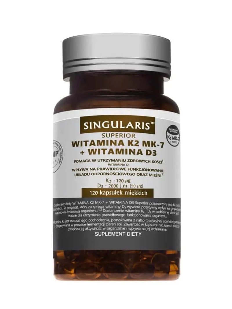SINGULARIS Vitamín K2 MK-7 + D3 Superior 120 kapsúl
