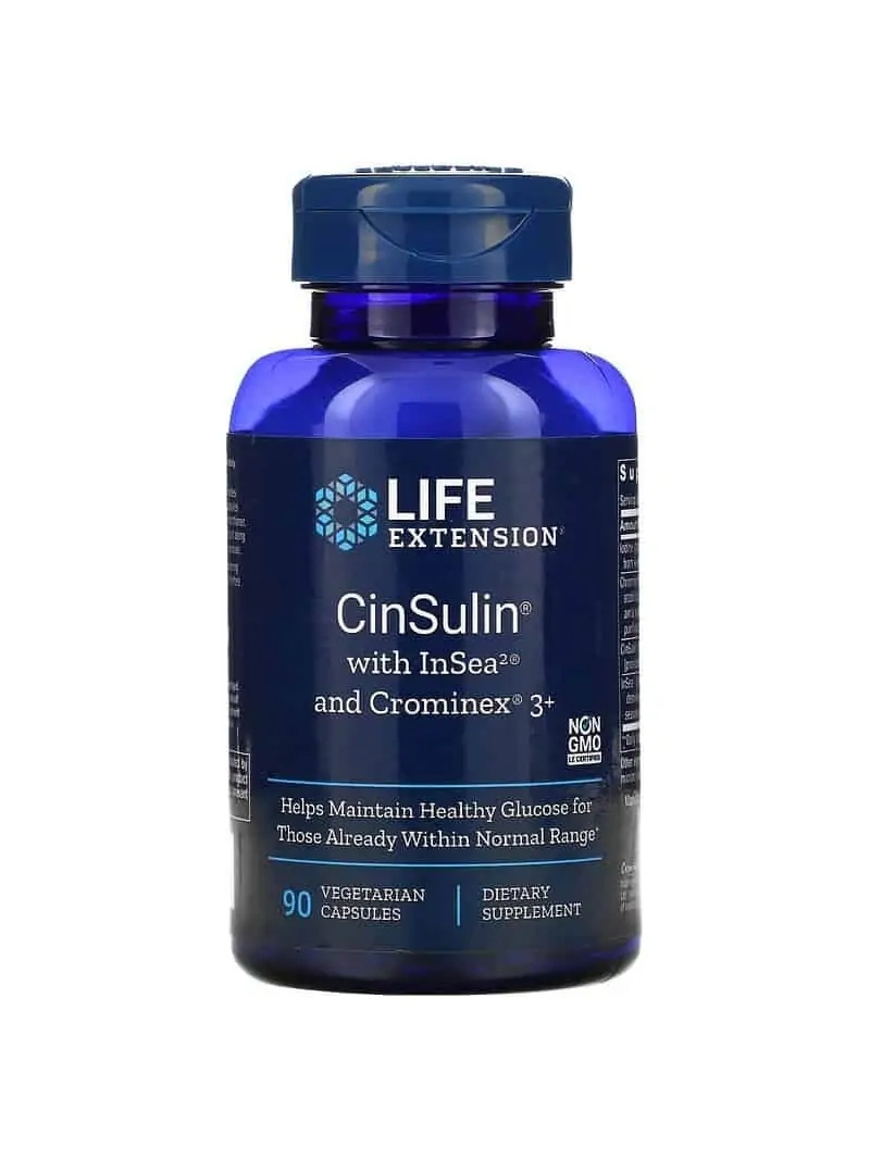 LIFE EXTENSION CinSulin s InSea2 & Crominex 3+ (regulácia hladiny cukru v krvi) 90 vegetariánskych kapsúl