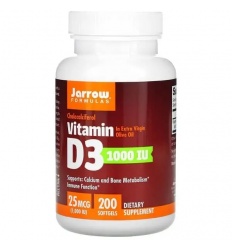 JARROW FORMULAS Vitamín D3 1000 IU (vitamín D3) 200 kapsúl