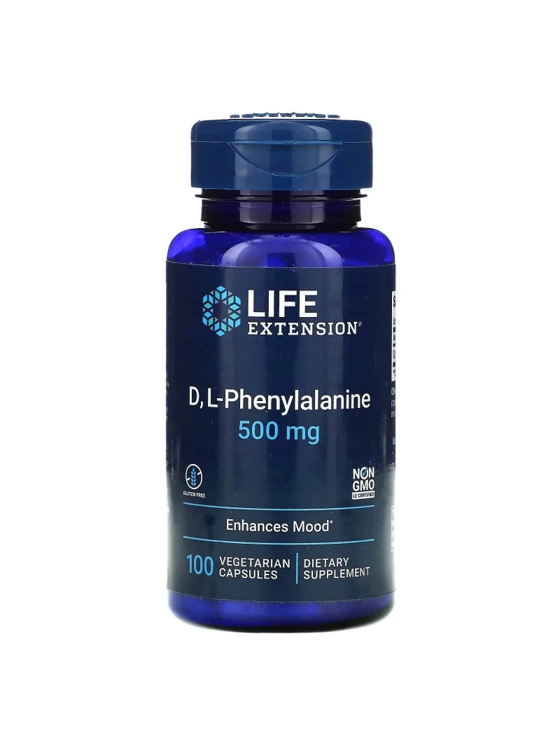 LIFE EXTENSION D L-fenylalanín (zlepšovač nalady) 100 vegetariánskych kapsúl