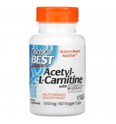 Lekársky najlepší acetyl-L-carnitín s biosintovými karnitínmi 500 mg 60 vegetariánskych kapsúl